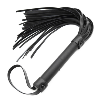 Naughty Toys 30 tails black Leather Flogger Whip 38 cm