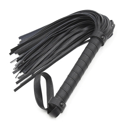 Naughty Toys 80 tails black Leather Flogger Whip 42 cm