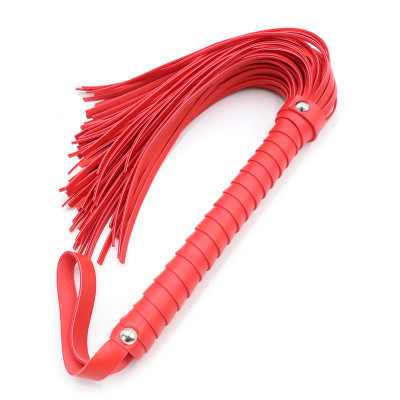 Naughty Toys 80 tails RED Leather Flogger Whip 42 cm