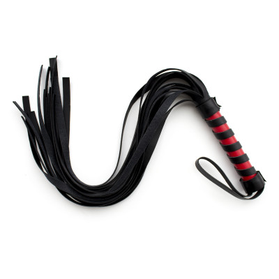 Naughty Toys Cat Fifteen tails black Red Leather Flogger Whip