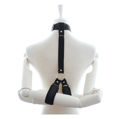 Body Harness Strap Restraints One Piece Neck Collar with Wrist Cuffs