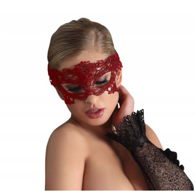 Maroon Dark Red Embroidered Mask