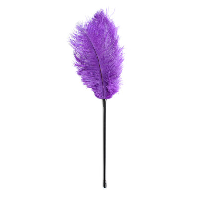 Purple Ostrich feather tickler teaser 46 cm