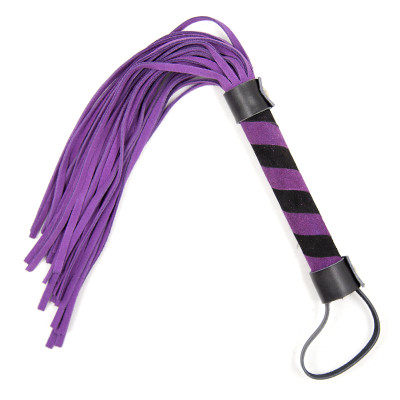 Bdsm Spanking Nubuck flogger whip Purple-black 36 cm