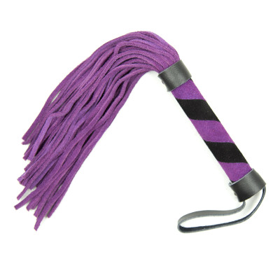 Bondage Slapper Bdsm Spanking Nubuck flogger whip Purple-black 24 cm