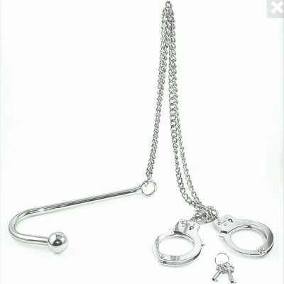 Bondage Handcuffs chained with Anal Hook