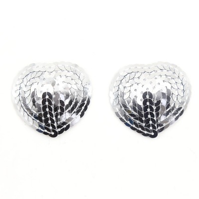 Naughty Toys Sparkling Heart Nipple Cover Silver