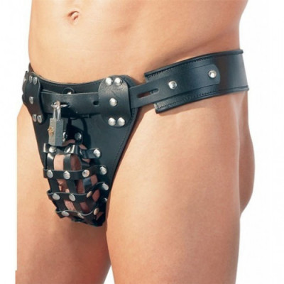 Penis and testicles Lockdown Chastity Belt Thong M-XL
