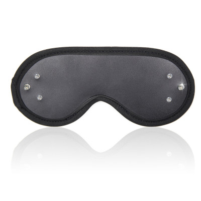 Black Satin soft padded Blindfold with jewels