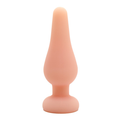 Small White Silicone Anal Butt Plug with stopper 11 cm