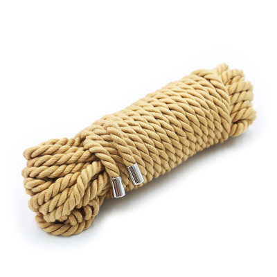 BDSM Bondage Gold Cotton Rope with metal heads 20 Meters