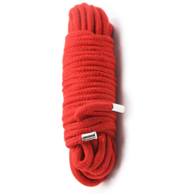 RED Silky Soft Bondage Rope with metal endings 5 Meters
