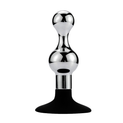 Metal Anal Plug With detachable suction Cup 11cm