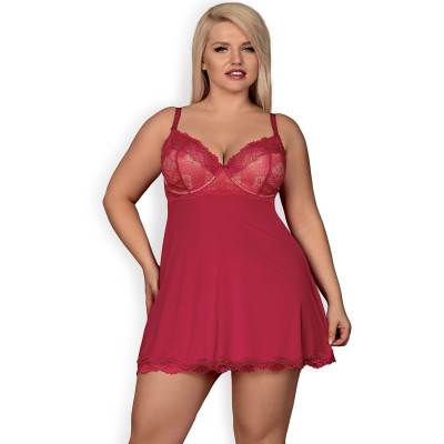 Plus Size Obsessive Rosalyne Babydoll with Thong