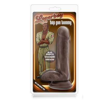 LoverBoy TOPGUN TOMMY cock and balls Chocolate didlo 15cm