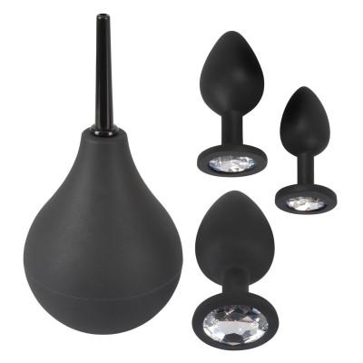 Black Velvets Anal Kit Plugs with Douche