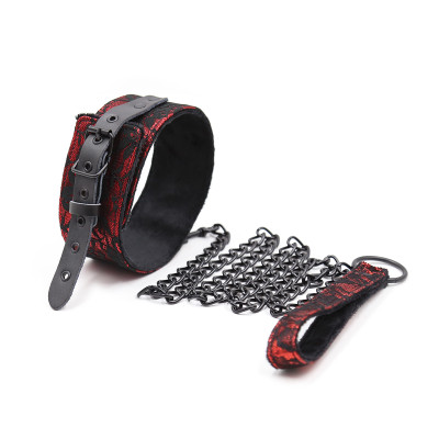 Naughty Toys Red Collar with Black Leash