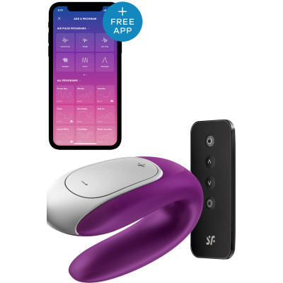 Satisfyer Double Fun App control Couple's Vibrator Purple