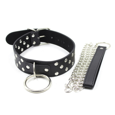 Naughty Toys Studded Collar with Leash