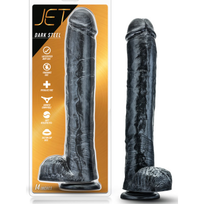 Jet Dark Steel Carbon metallic giant BLACK Dildo 35 X Ø 6 cm