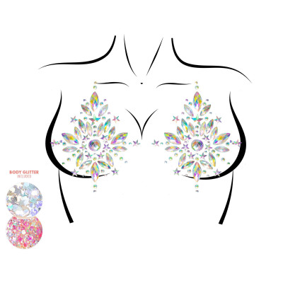 Leg Avenue Cambria Nipple Jewels Sticker and Body Glitter