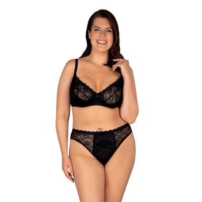 Plus Size Obsessive Laurise Lacy Bra with Panties