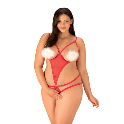 Plus Size Obsessive Merrynel Teddy with Nipple Cover
