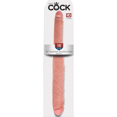 King Cock Tapered Double Dildo Flesh 16 inch