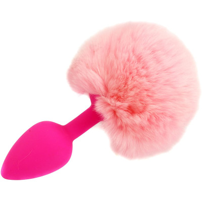 Naughty Toys Pink Silicone Tail Butt Plug