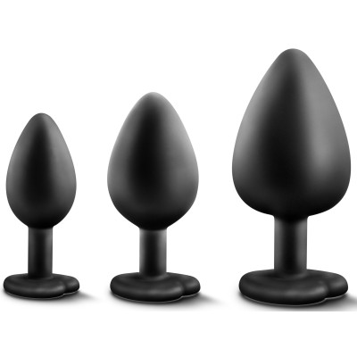 Luxus Bling Butt Plugs anal Trainer kit Black
