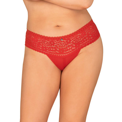 Obsessive Plus Size Blossmina Red Lace Panties