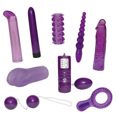 Purple 9 Pieces Vibrator Set