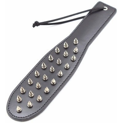 Leather Paddle Slapper with Spikes