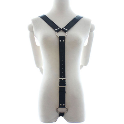One size Body leather harness slave suit 