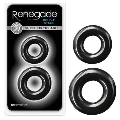 Renegade Double Stack Cock Rings Black