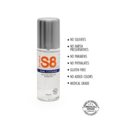 S8 Water Based Cooling Anal Lube 125ml