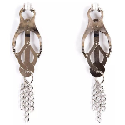 Japanese style Clover Nipple Clamps with chain Tassels Tits