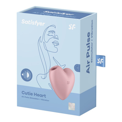 Satisfyer Cutie Heart δονητής κλειτοριδικής διέγερσης με δονήσεις παλμικών κυμάτων αέρα ροζέ