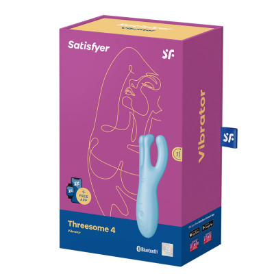 Satisfyer Threesome 4 contact vibrator for the stimulation of the clitoris and labia blue