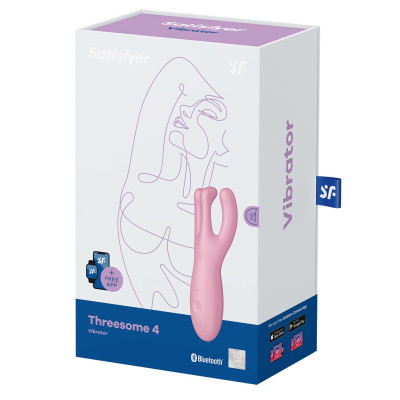 Satisfyer Threesome 4 contact vibrator for the stimulation of the clitoris and labia pink