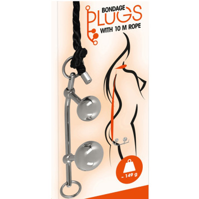 You2Toys Bondage anal metal plugs with 10 m rope
