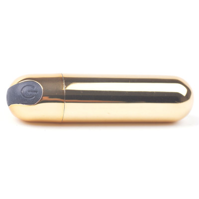 Rechargeable golden mini bullet vibrator 7 X Ø 2 cm 