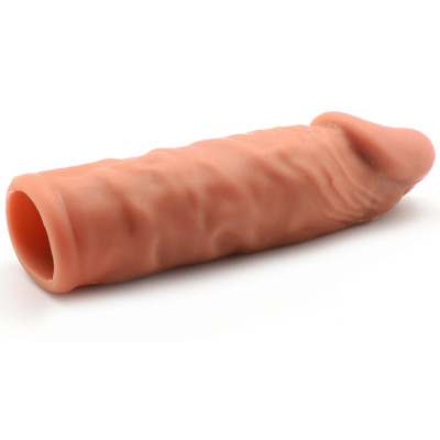 Light Brown Penis sleeve extender 14 cm