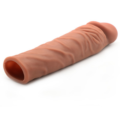 Light Brown Penis sleeve extender 19 cm