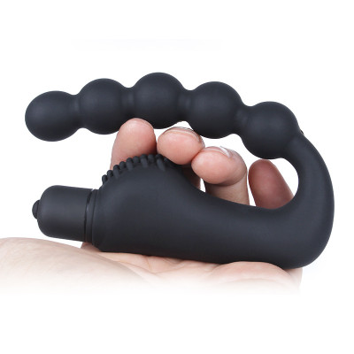 Flexible vibrating anal beads with detachable bullet 15 x 2 cm
