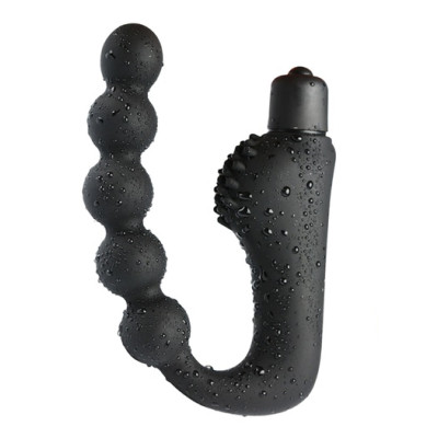 Flexible vibrating anal beads with detachable bullet 15 X Ø 2 cm
