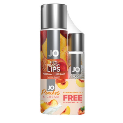 System JO H2O Peachy Lips 120ml And Free H20 Vanilla Cream 30ml