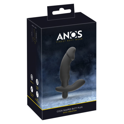 ANOS Cock Shaped Butt Plug with Vibration 10, 5 X Ø 3, 3cm