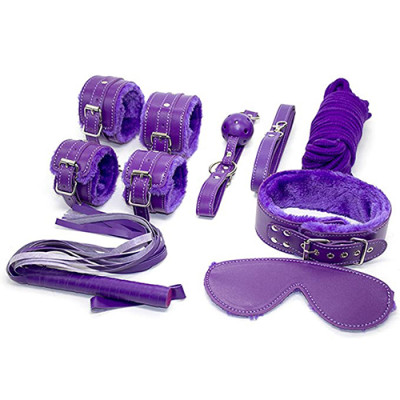 Naughty Toys 7 Pieces Bondage Set Purple-Black