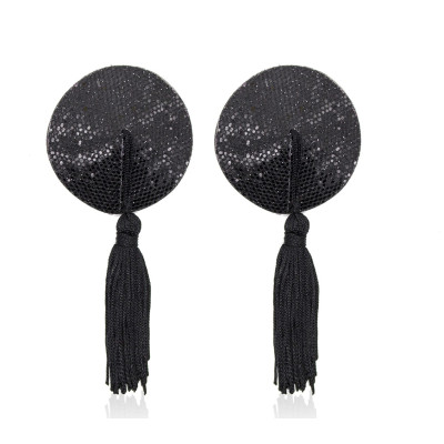 Naughty Toys Black Sequin Nipple Pasties with Tassels
